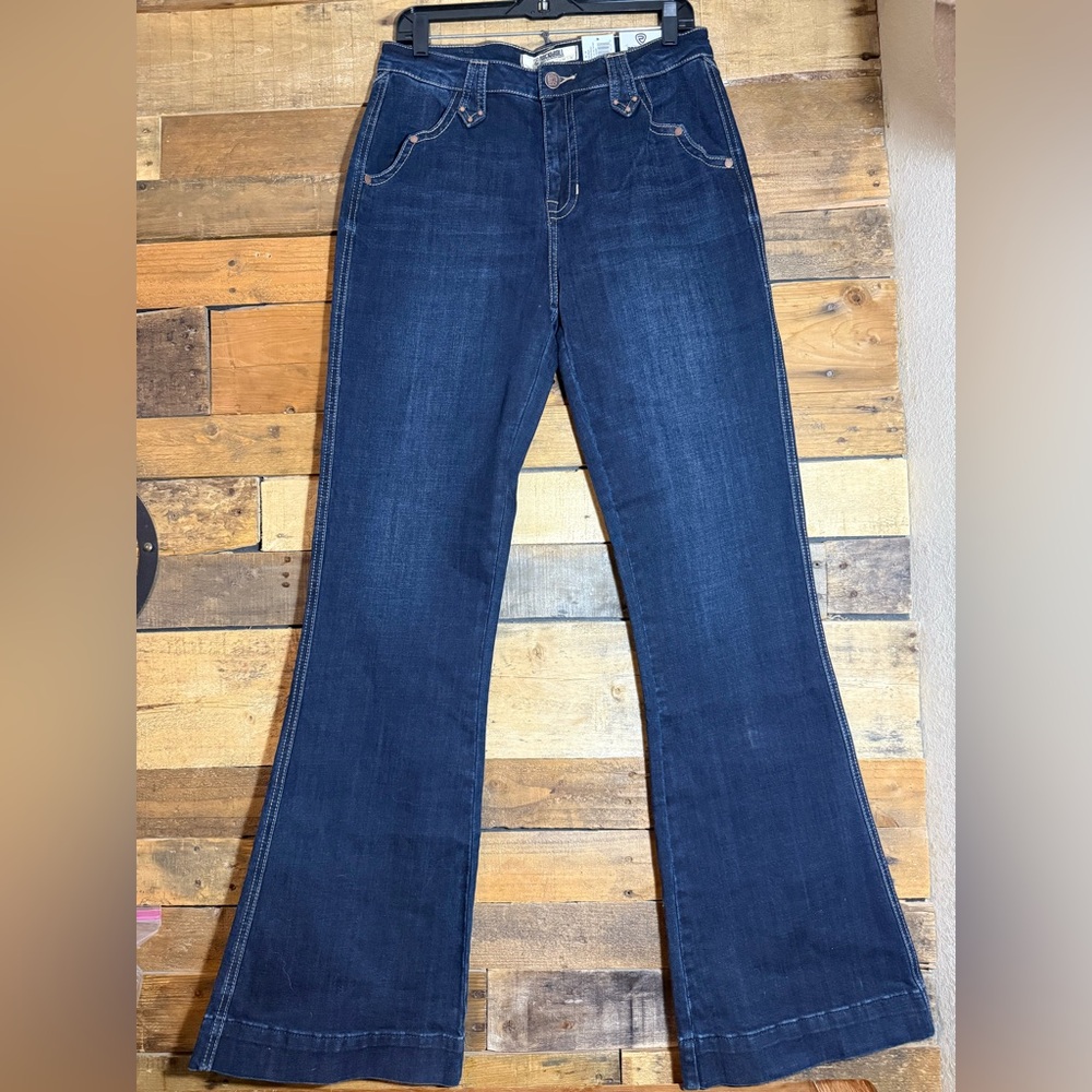 Rock & Roll Denim‎ Womens High Rise Trouser Jeans Dark Wash RRWD5HR0GJ 30 X 36